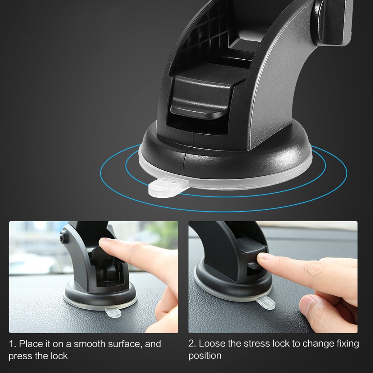 Car Phone Holder Long Rod Telescopic Car Dashboard Suction Cup Type - buybestdealz.com