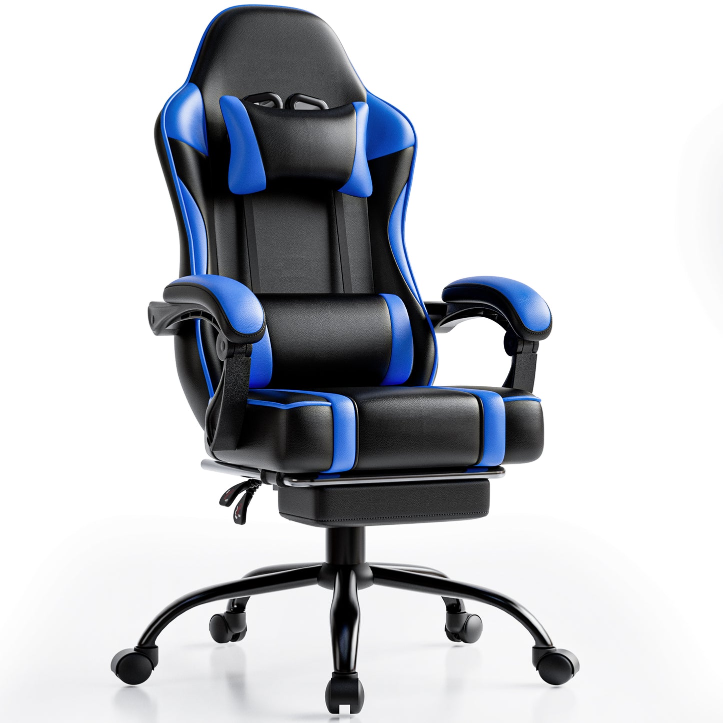Ergonomic Racing-Style Gaming Chair with Adjustable Recliner, Footrest, Lumbar Support & 360° Swivel for Ultimate Co - buybestdealz.com