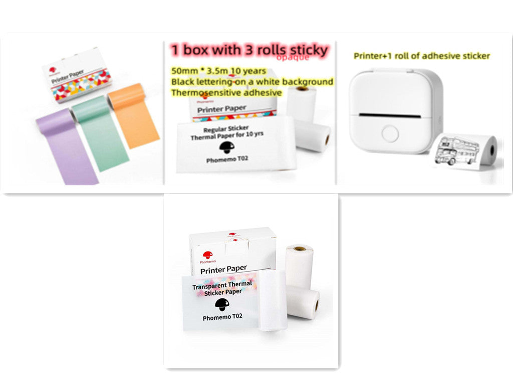Portable Mini Thermal Label Printer Home Photo Printer Student Wrong Question Printer Bluetooth Mini Label Printer Price Tag - buybestdealz.com