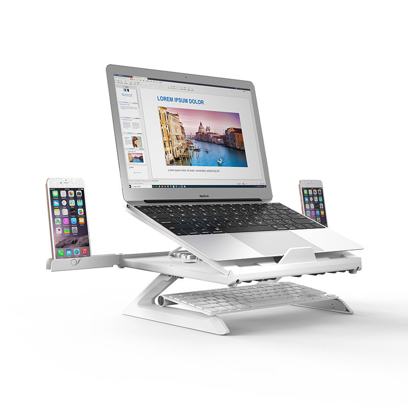 New Laptop Stand Multifunctional Folding Lift Portable Laptop Stand Monitor Increase Rack Aluminum Alloy Base - buybestdealz.com