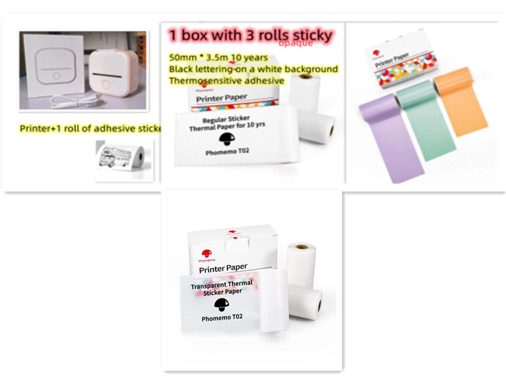 Portable Mini Thermal Label Printer Home Photo Printer Student Wrong Question Printer Bluetooth Mini Label Printer Price Tag - buybestdealz.com