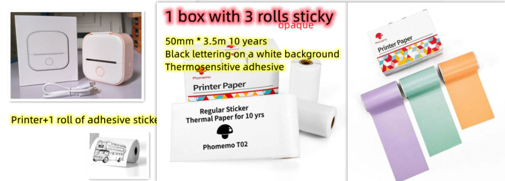 Portable Mini Thermal Label Printer Home Photo Printer Student Wrong Question Printer Bluetooth Mini Label Printer Price Tag - buybestdealz.com
