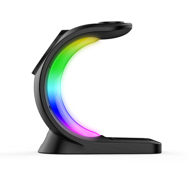 4 In 1 Magnetic Wireless Charger Fast Charging For Smart Phone Atmosphere Light Charging Station For Airpods Pro I-phone Watch - buybestdealz.com