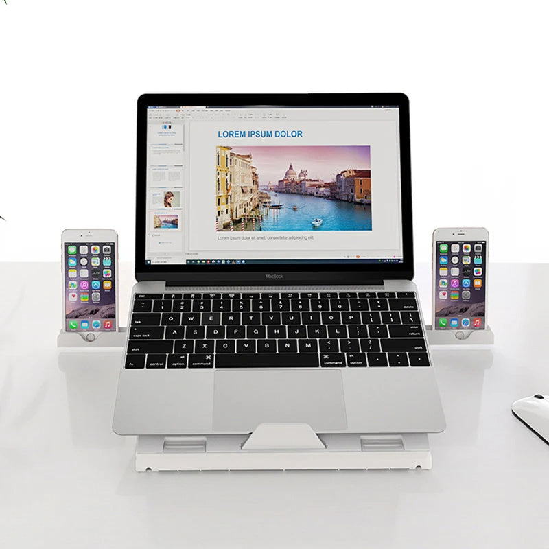 New Laptop Stand Multifunctional Folding Lift Portable Laptop Stand Monitor Increase Rack Aluminum Alloy Base - buybestdealz.com