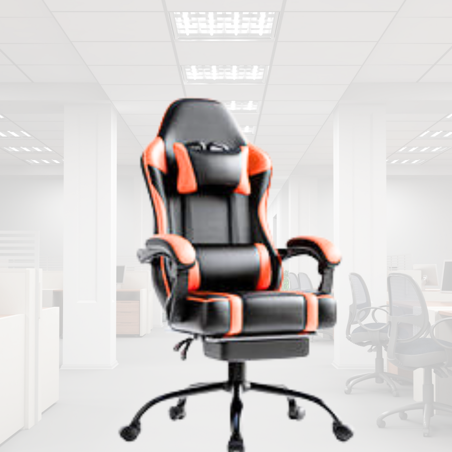 Ergonomic Racing-Style Gaming Chair with Adjustable Recliner, Footrest, Lumbar Support & 360° Swivel for Ultimate Co - buybestdealz.com