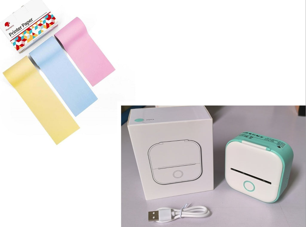 Portable Mini Thermal Label Printer Home Photo Printer Student Wrong Question Printer Bluetooth Mini Label Printer Price Tag - buybestdealz.com