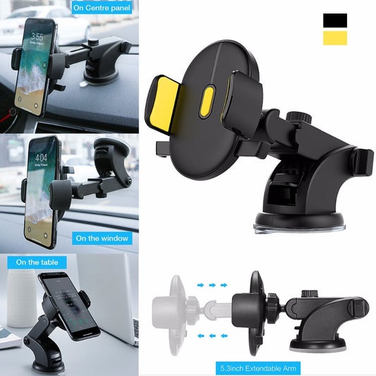 Car Phone Holder Long Rod Telescopic Car Dashboard Suction Cup Type - buybestdealz.com