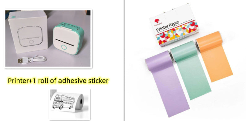 Portable Mini Thermal Label Printer Home Photo Printer Student Wrong Question Printer Bluetooth Mini Label Printer Price Tag - buybestdealz.com