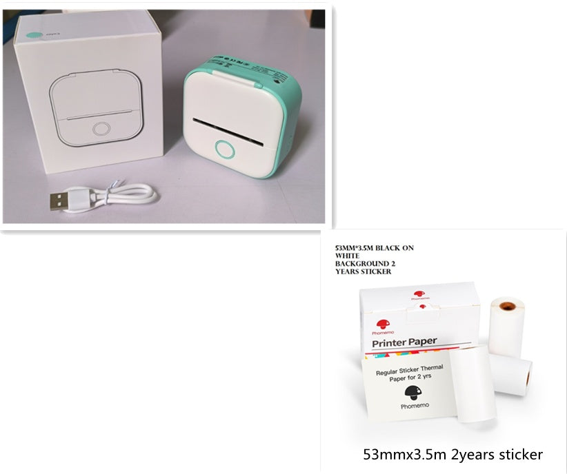 Portable Mini Thermal Label Printer Home Photo Printer Student Wrong Question Printer Bluetooth Mini Label Printer Price Tag - buybestdealz.com