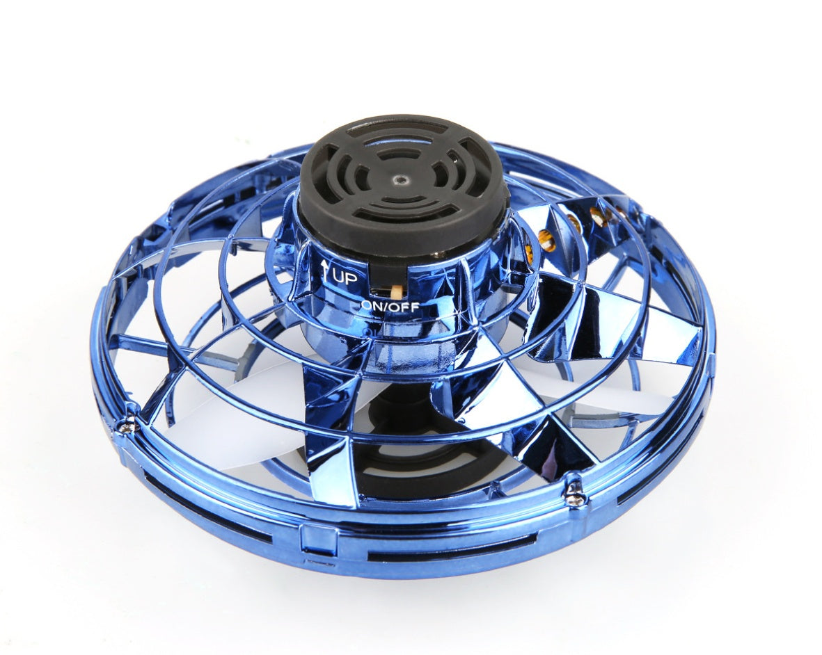 Mini Fingertip Gyro Interactive Decompression Toy Drone LED UFO Type Flying Helicopter Spinner Toy Kids - buybestdealz.com