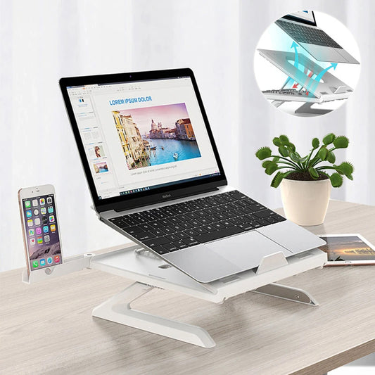 New Laptop Stand Multifunctional Folding Lift Portable Laptop Stand Monitor Increase Rack Aluminum Alloy Base - buybestdealz.com