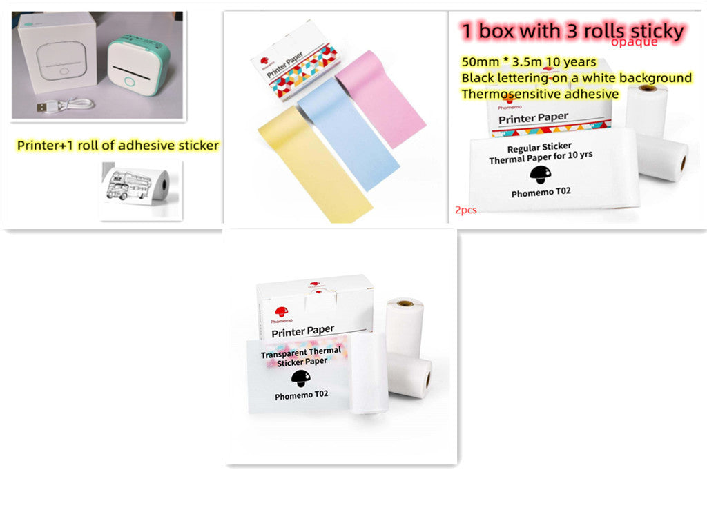 Portable Mini Thermal Label Printer Home Photo Printer Student Wrong Question Printer Bluetooth Mini Label Printer Price Tag - buybestdealz.com