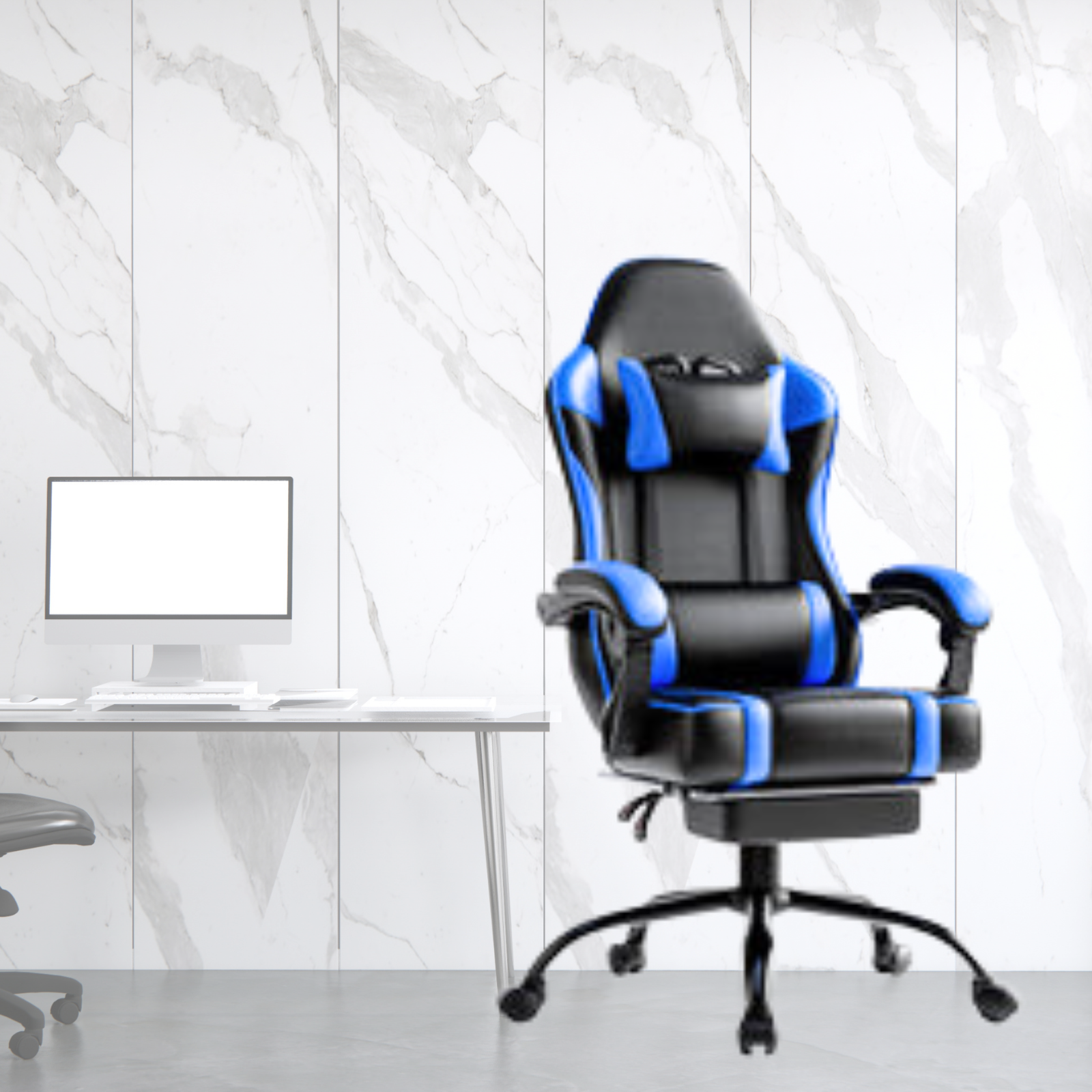 Ergonomic Racing-Style Gaming Chair with Adjustable Recliner, Footrest, Lumbar Support & 360° Swivel for Ultimate Co - buybestdealz.com