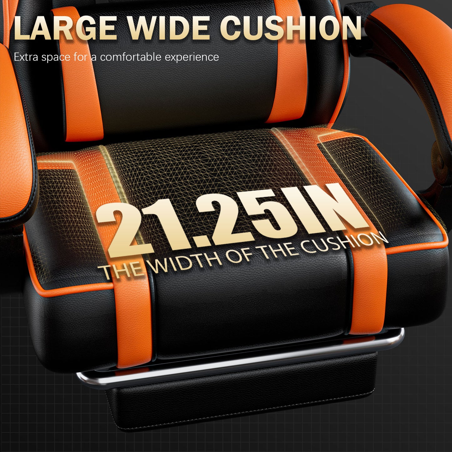 Gaming recliner chair big and tall
Gaming chair with wide cushion