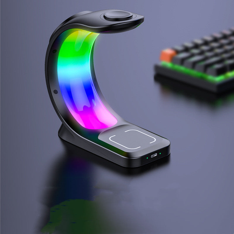 4 In 1 Magnetic Wireless Charger Fast Charging For Smart Phone Atmosphere Light Charging Station For Airpods Pro I-phone Watch - buybestdealz.com