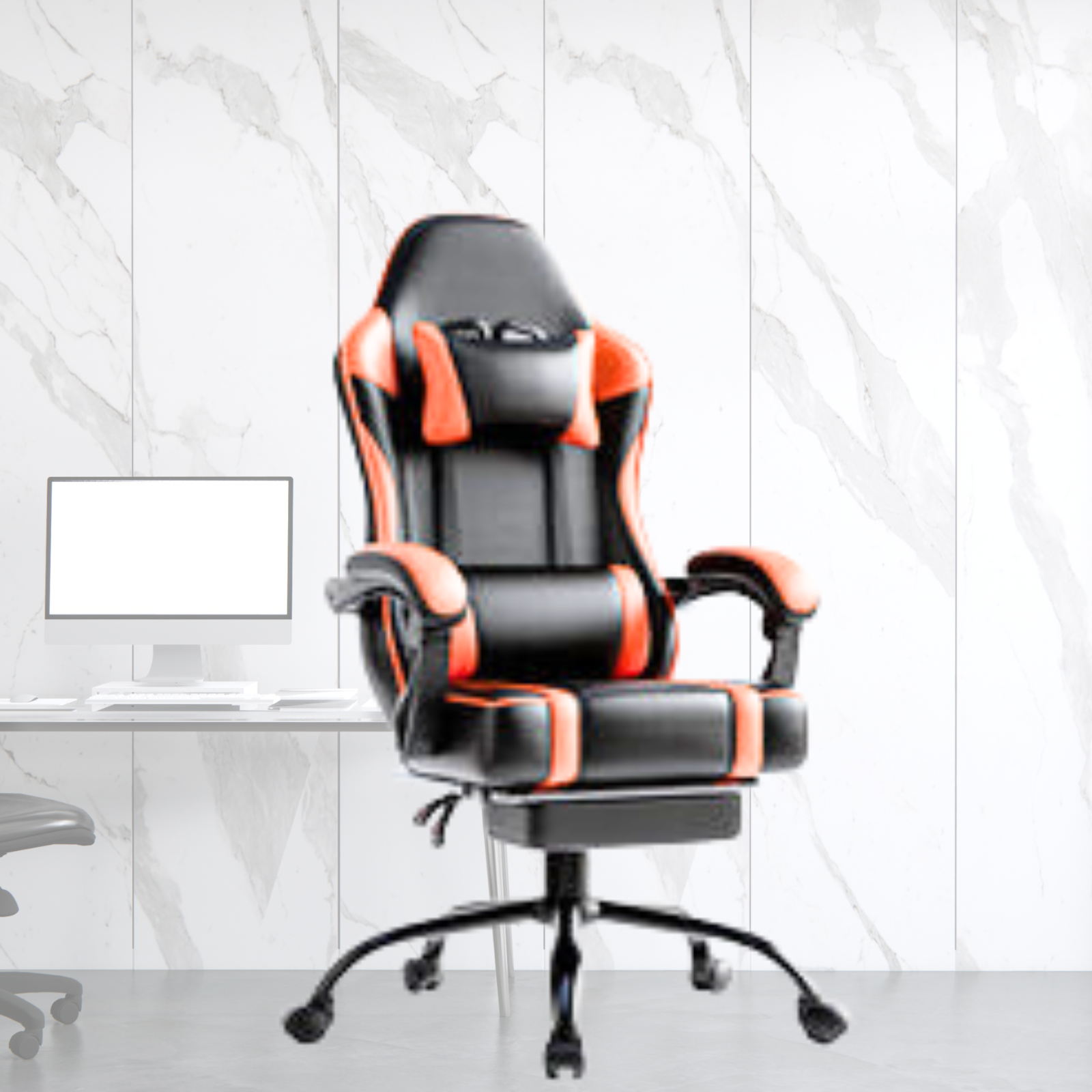 Ergonomic Racing-Style Gaming Chair with Adjustable Recliner, Footrest, Lumbar Support & 360° Swivel for Ultimate Co - buybestdealz.com