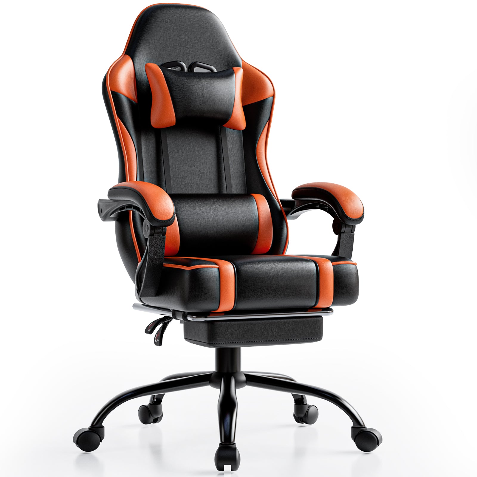 Ergonomic Racing-Style Gaming Chair with Adjustable Recliner, Footrest, Lumbar Support & 360° Swivel for Ultimate Co - buybestdealz.com
