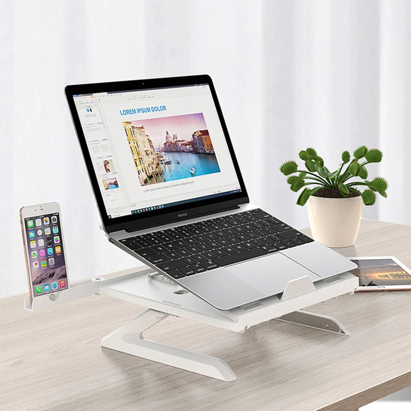 New Laptop Stand Multifunctional Folding Lift Portable Laptop Stand Monitor Increase Rack Aluminum Alloy Base - buybestdealz.com