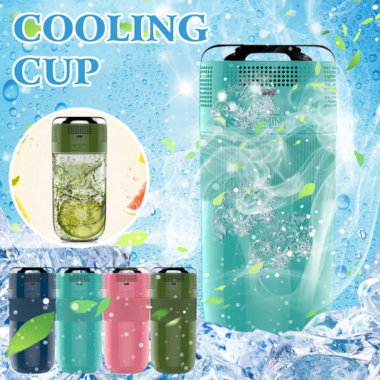 New Portable Fast Cooling Cup Mini Refrigerator USB Quick Freezing Outdoor Sports Cold Kettle Smart Car Drinks Cooler Water Cup - buybestdealz.com