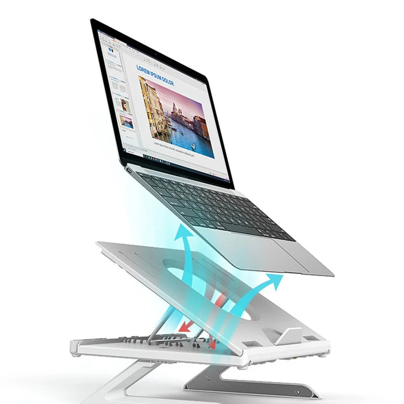 New Laptop Stand Multifunctional Folding Lift Portable Laptop Stand Monitor Increase Rack Aluminum Alloy Base - buybestdealz.com
